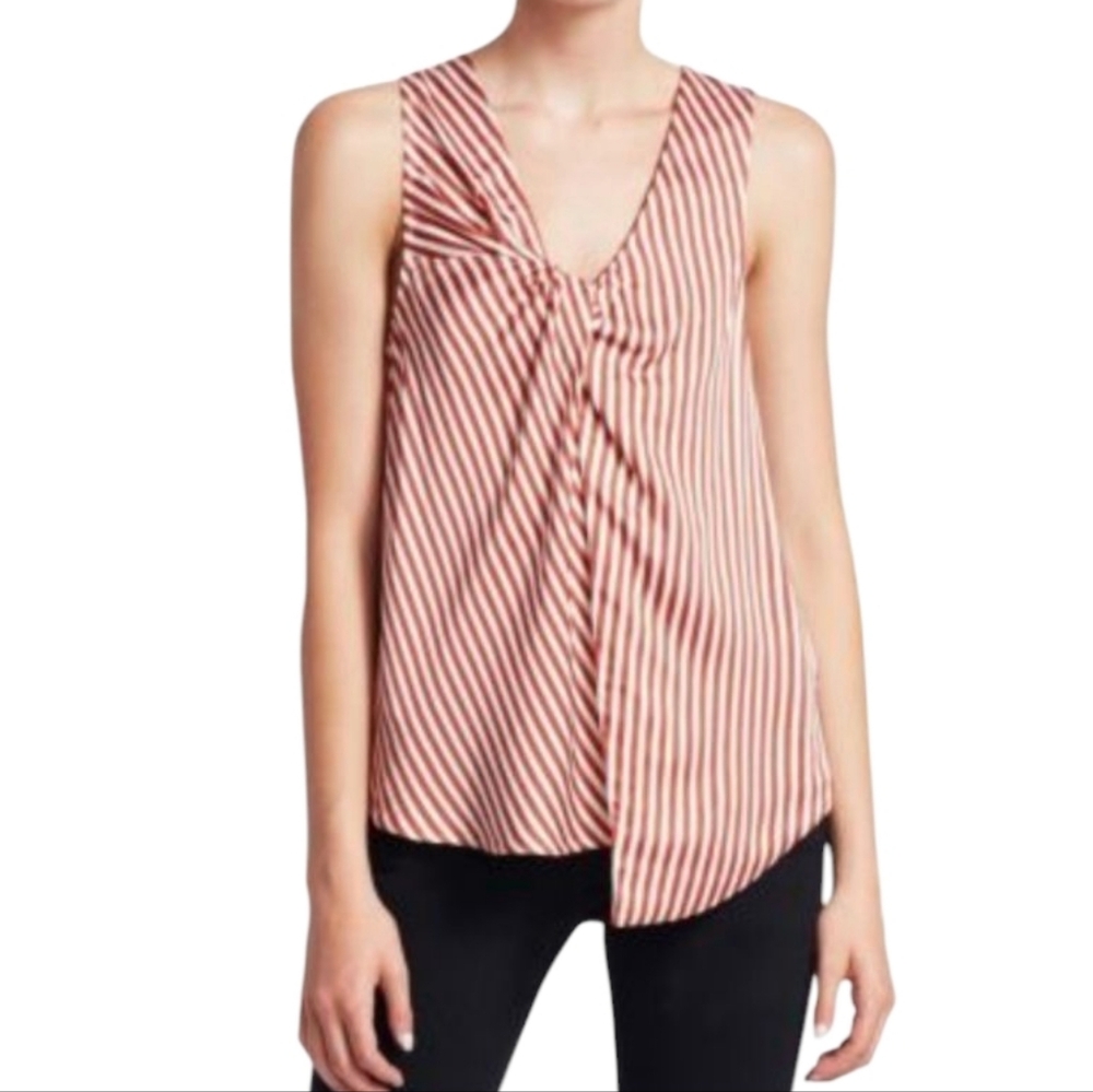 Women's Jonathan Simkhai Striped Twist Front Blouse Sz Med